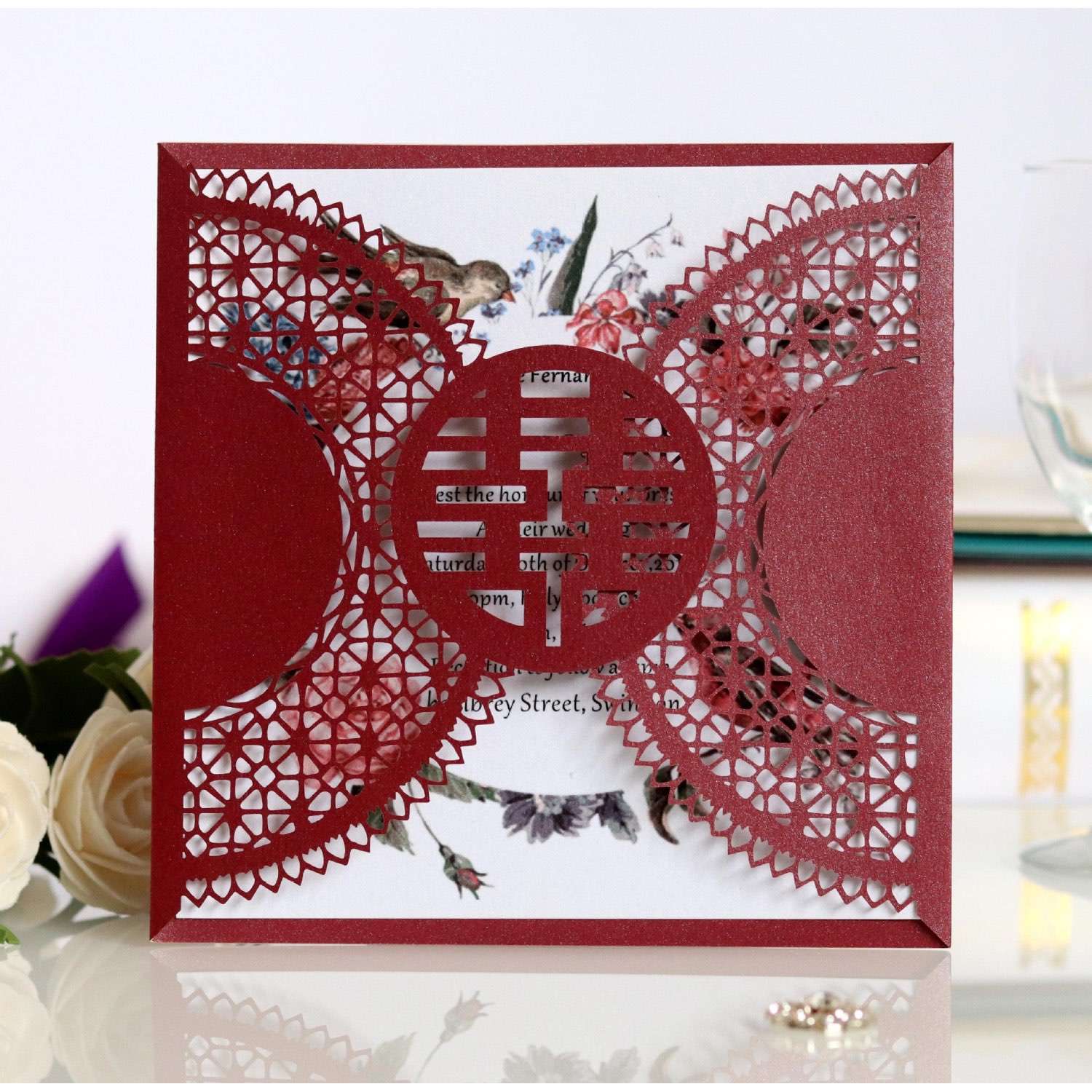 Chinese Style Marriage Invitation Card Wedding Card Design Laser Cut 